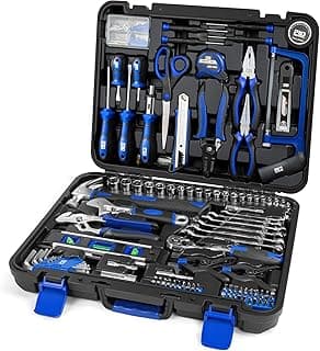 Prostormer 259-Piece Tool Kit, General Household Hand Tool Set with Plastic Storage Toolbox, Portable Complete Repair Tool Box for Home and...