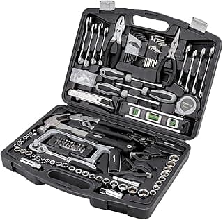 Amazon Basics 173-Piece General Household Hand Tool Set with Storage Case, Portable Tool Kit for Home Maintenance and Everyday Repairs