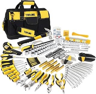 TOPLINE 467-Piece Household Home Tool Sets for Mechanics, 16-Inch Tool Bag with Heavy Duty Home Tool Kit Included, Tool Sets for Men, Tool...